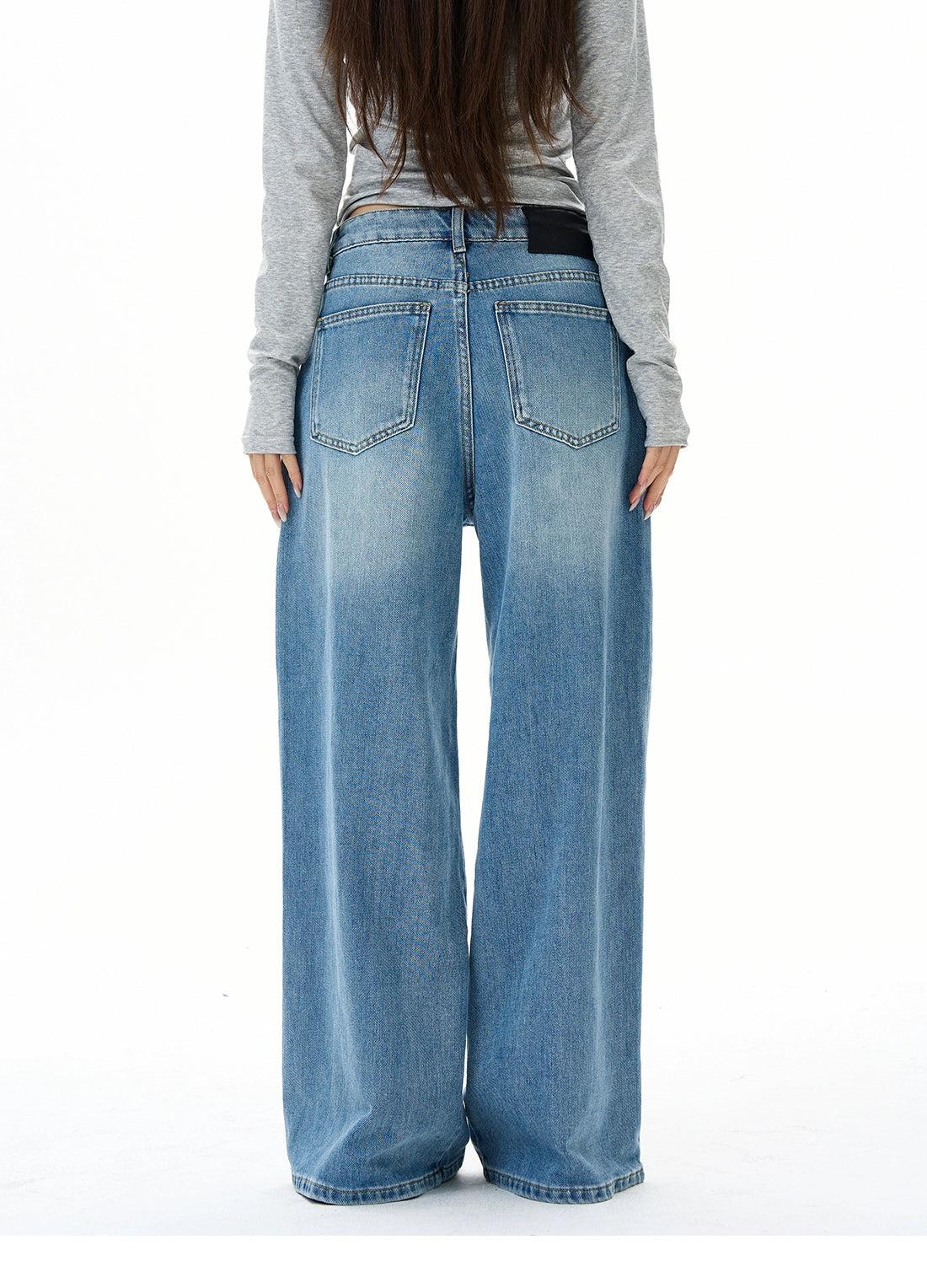 Washed & Faded Straight Fit Jeans
