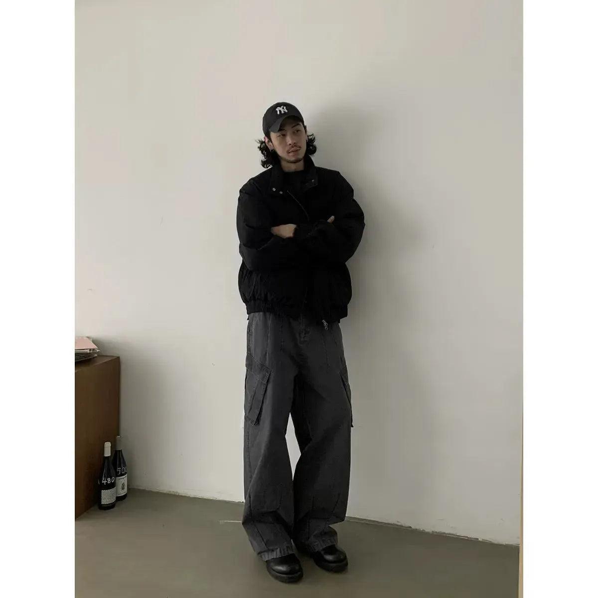 Distressed Wide Leg Cargo Pants