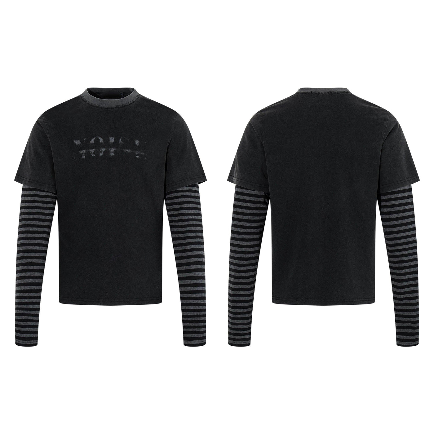 Grunge Layered Striped Long Sleeve T-Shirt