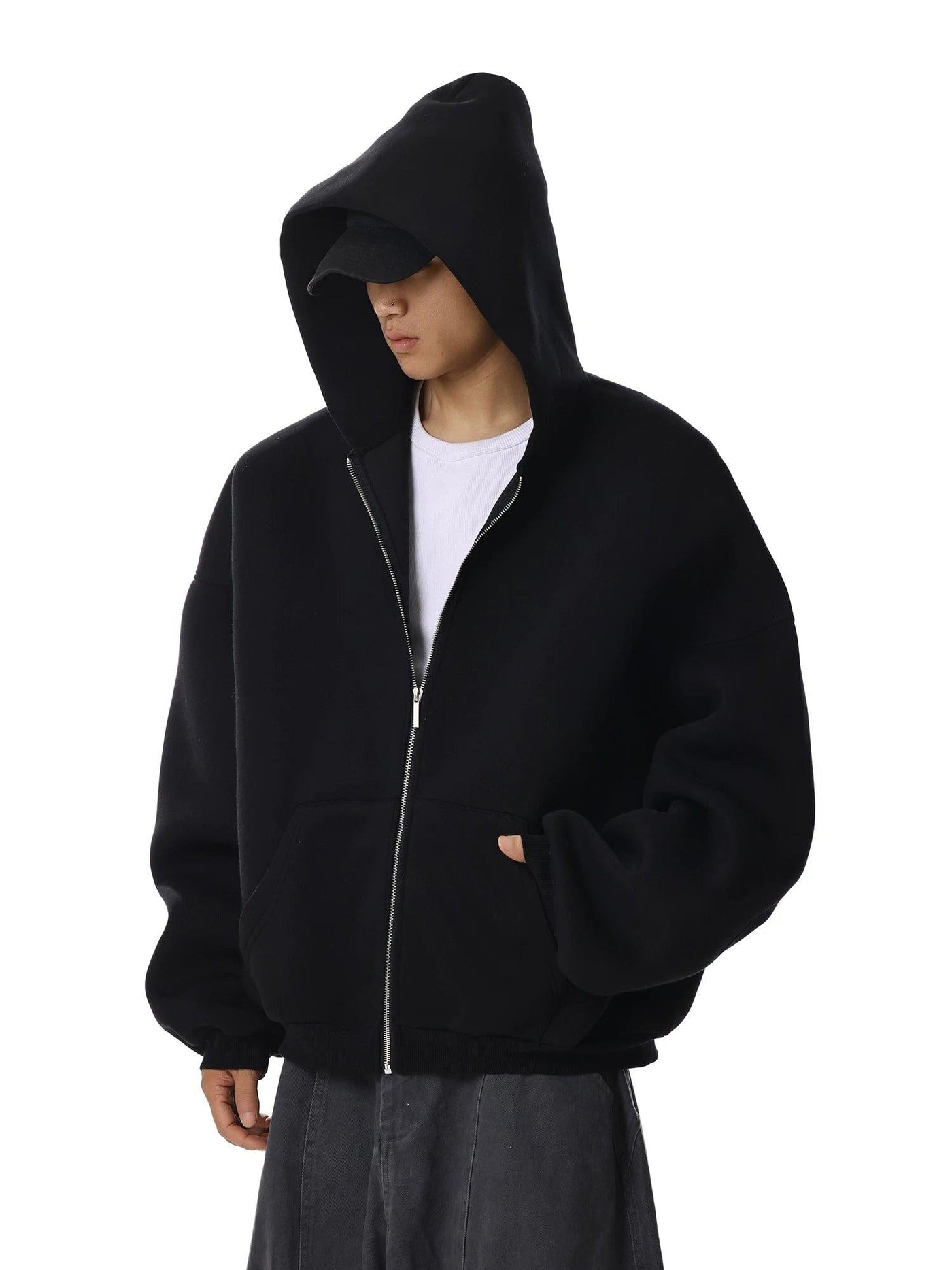 Oversized Wash Zip-Up Hoodie