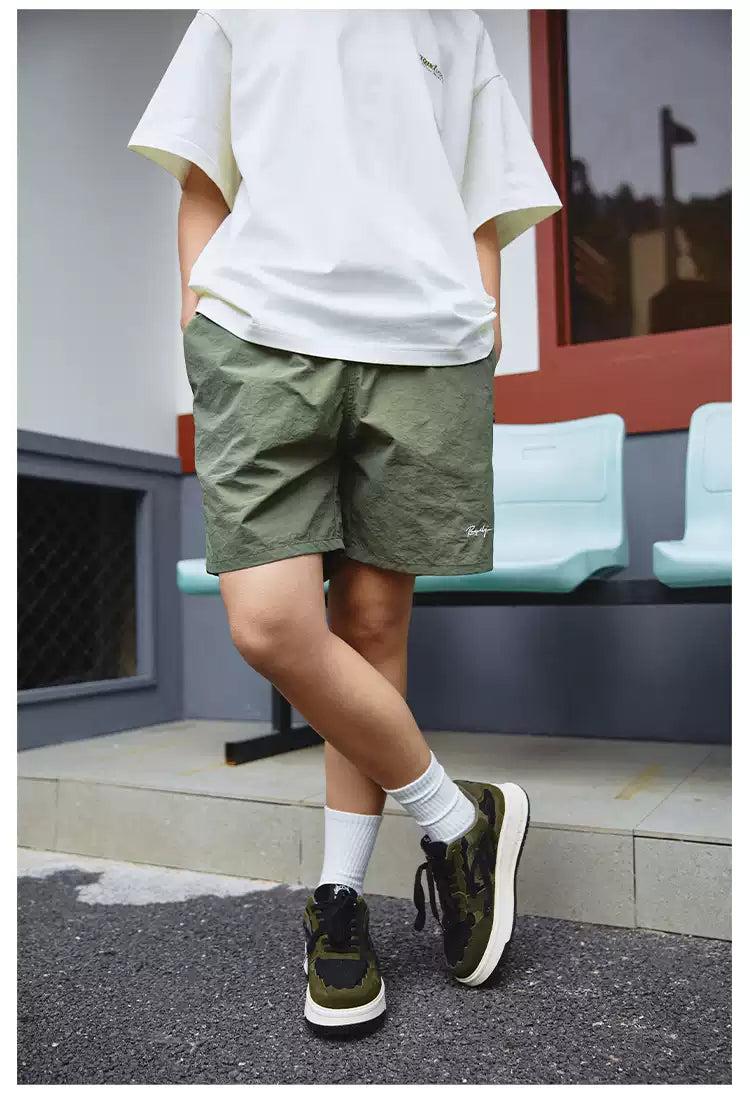 Side Pockets Nylon Shorts