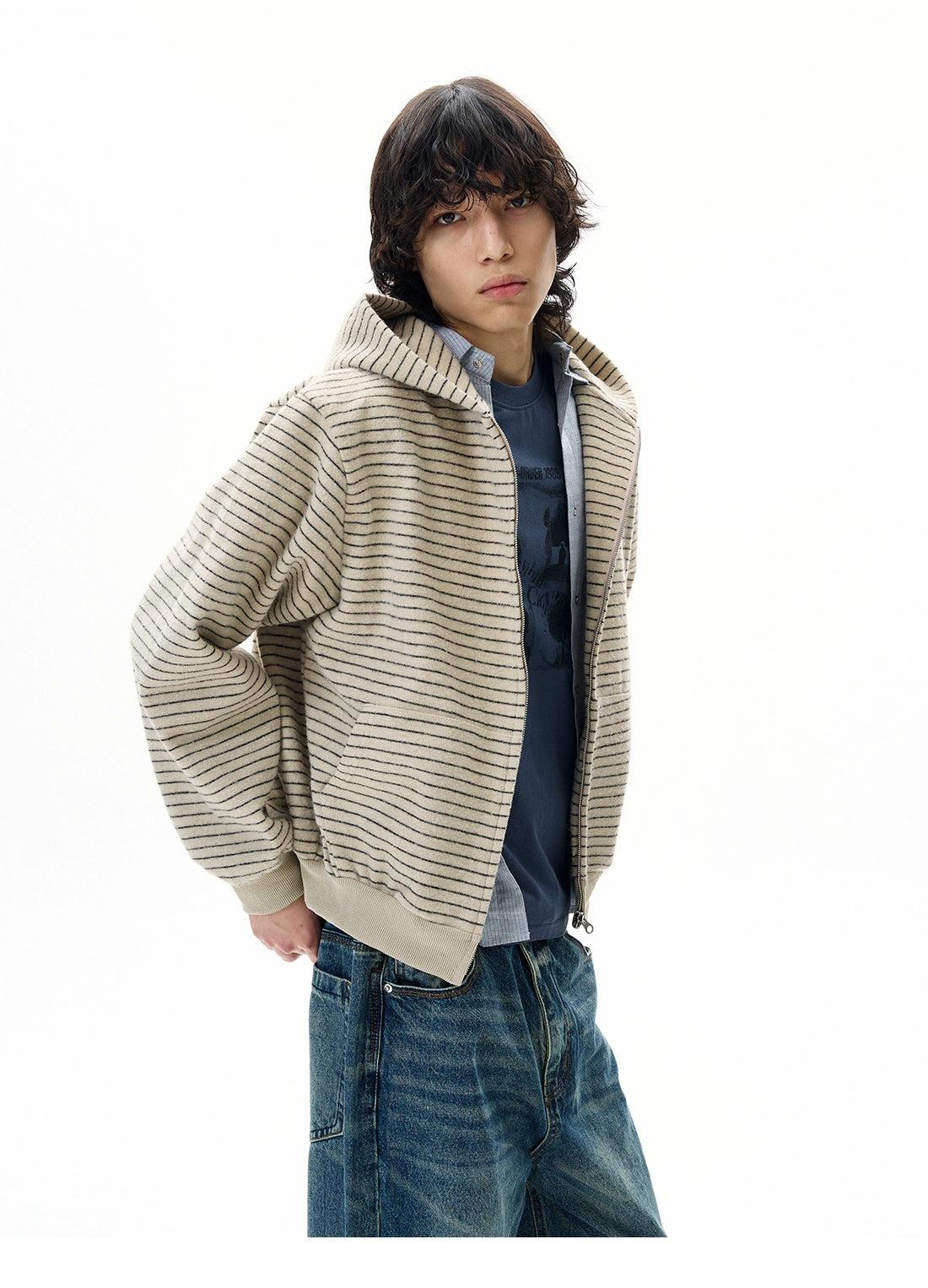 Striped Zip-Up Hoodie