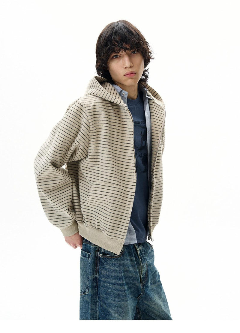 Striped Zip-Up Hoodie