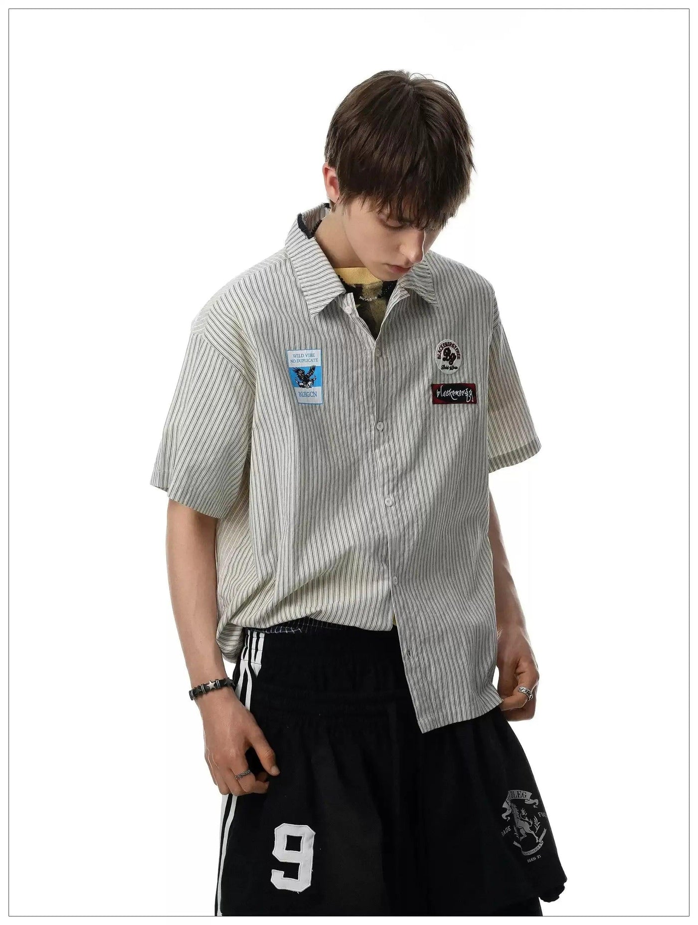 Patched Striped S/S Shirt