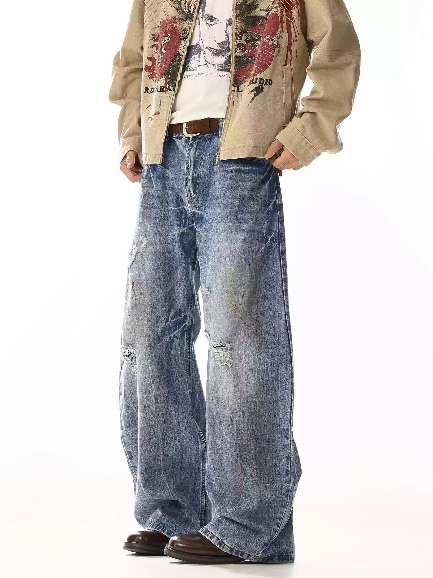 Distressed Faded Washed Jeans