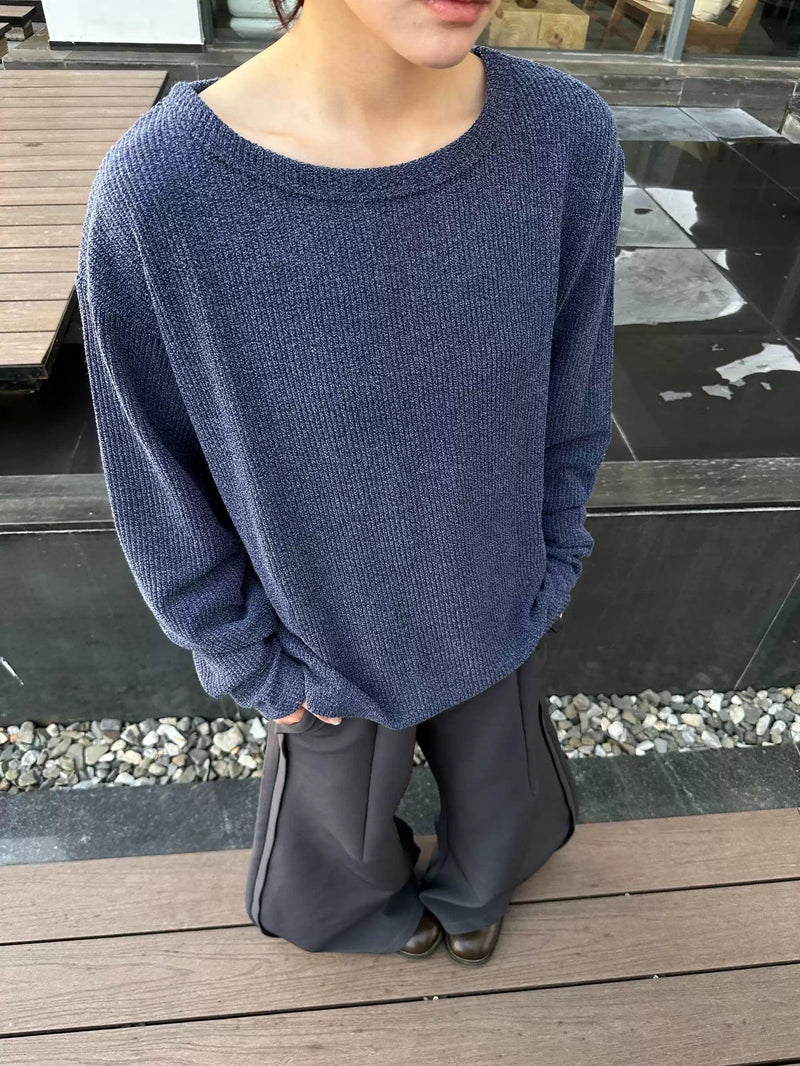 Basic Textured Long Sleeve T-Shirt
