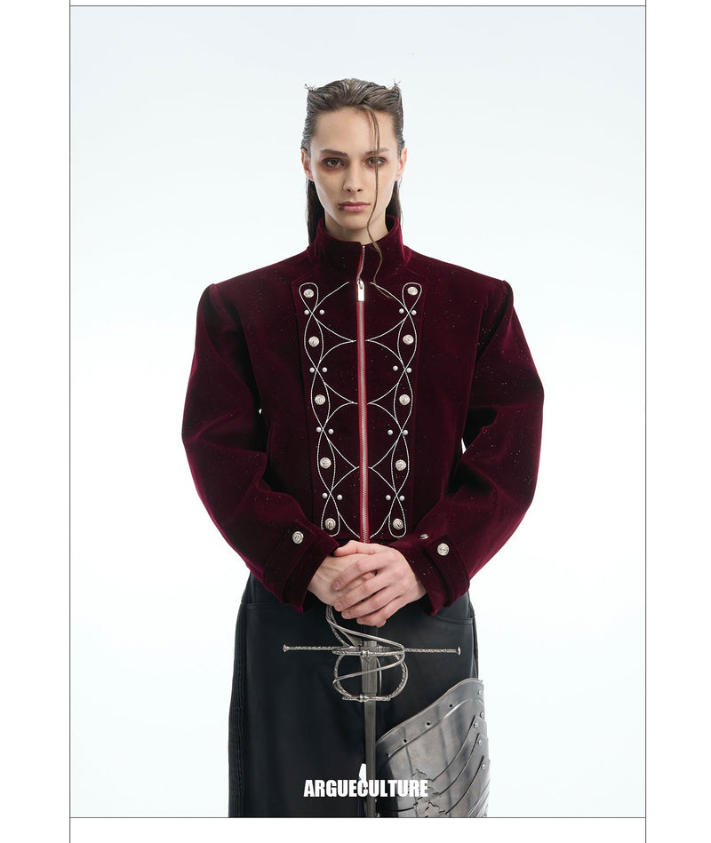 Glitz Logo & Pearl Embroidered Zipped Jacket