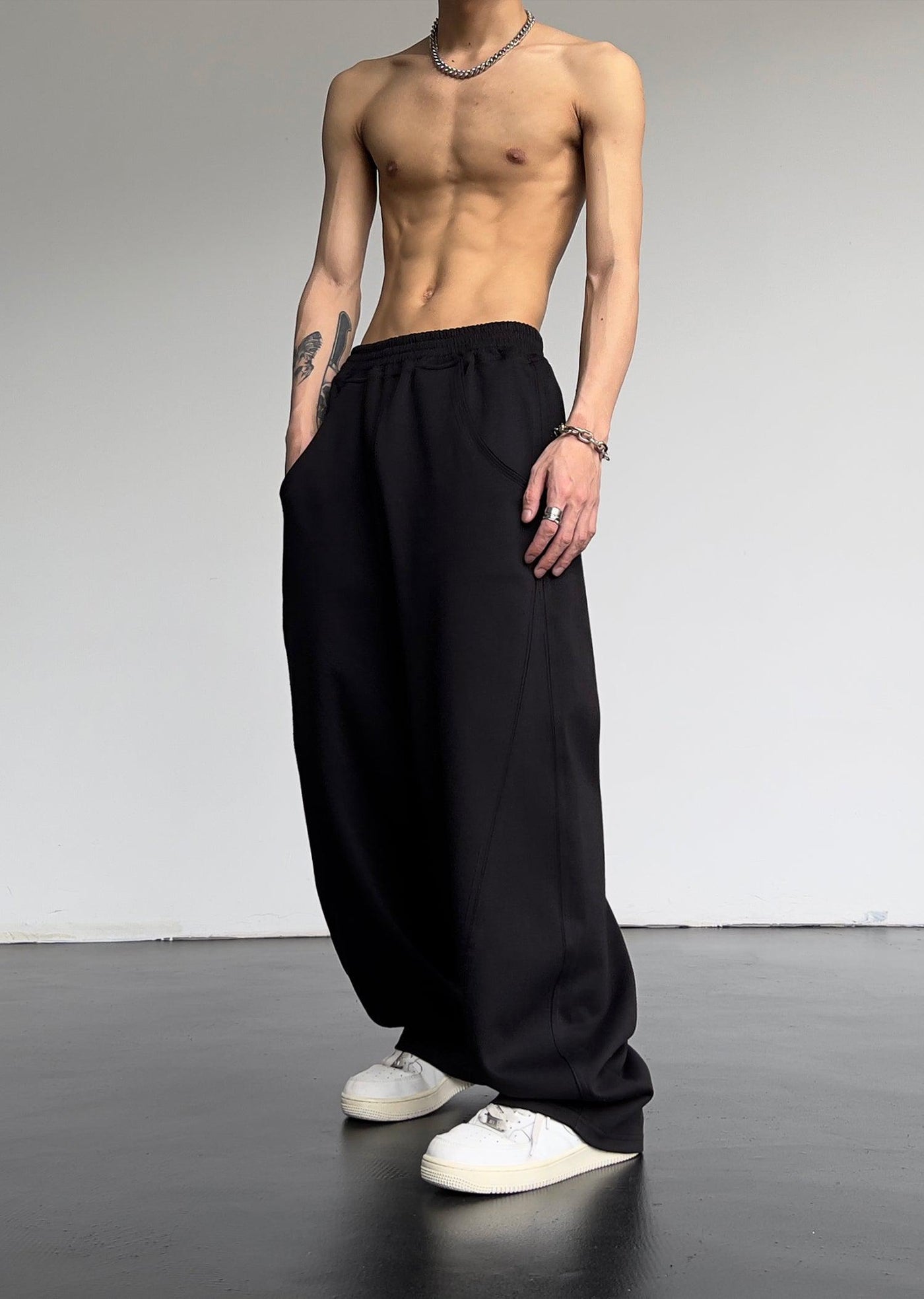 Solid Relaxed Fit High Waisted Sweatpants