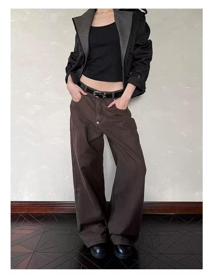 Solid Straight Leg Pants