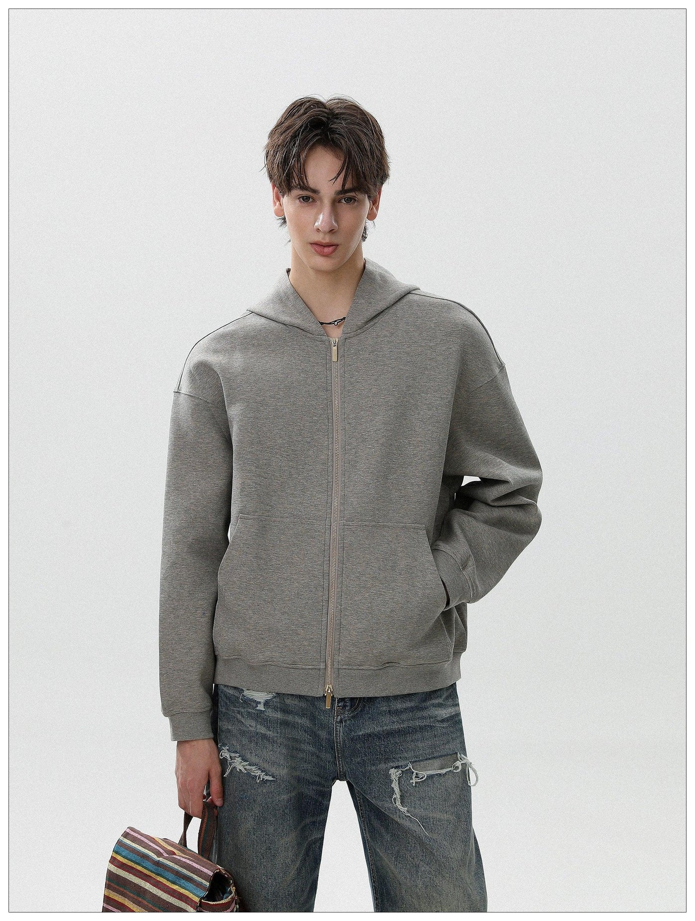 Dual-End Zip-Up Hoodie