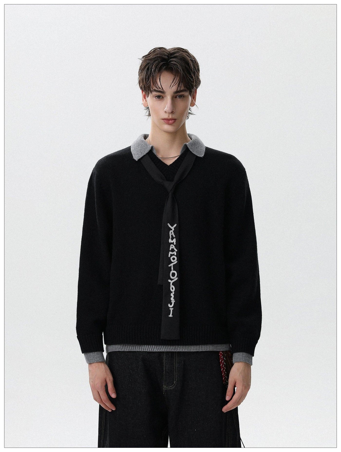 Layered Contrast Sweater