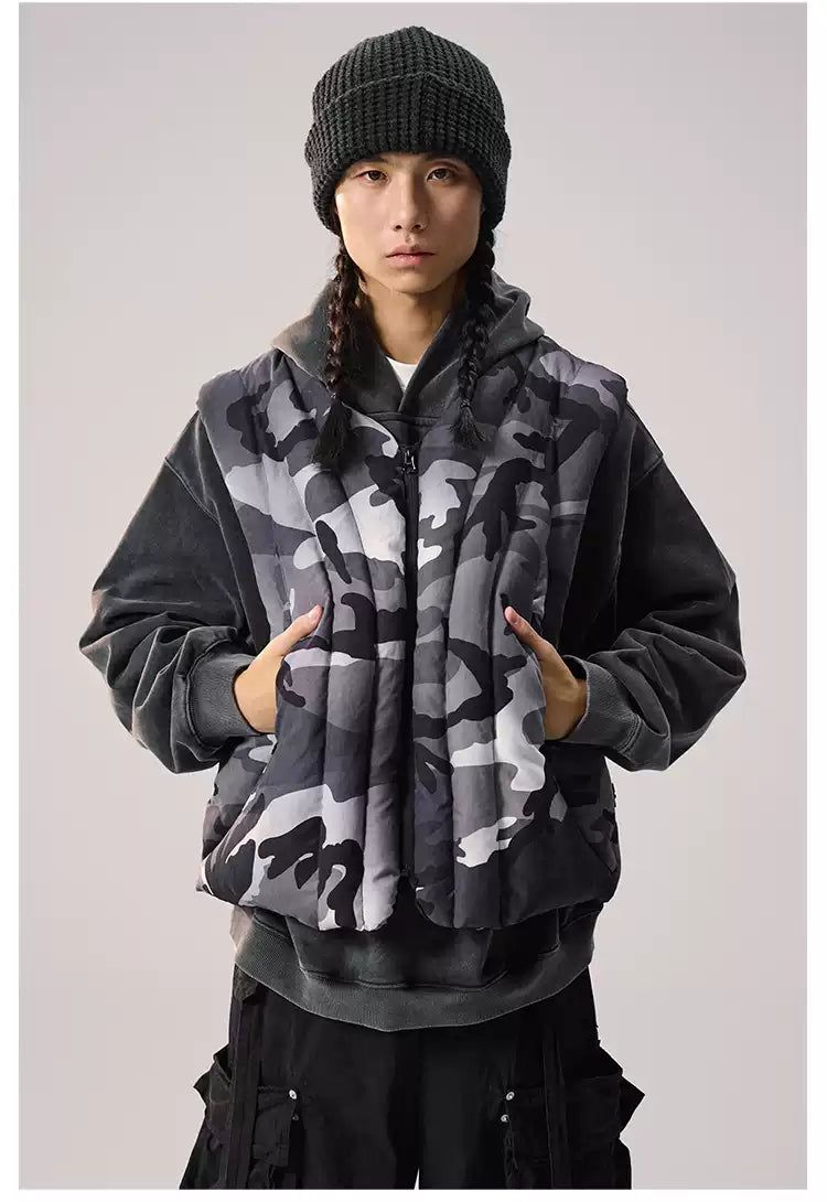 Reversible Camouflage Quilted Puffer Vest