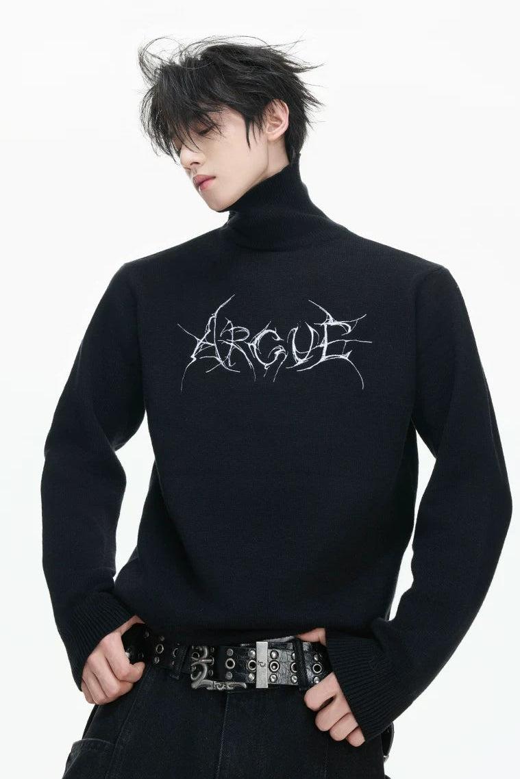 Contrast Stitched Logo Sweater