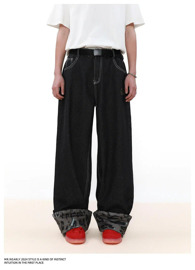 Folded Camo Detail Jeans