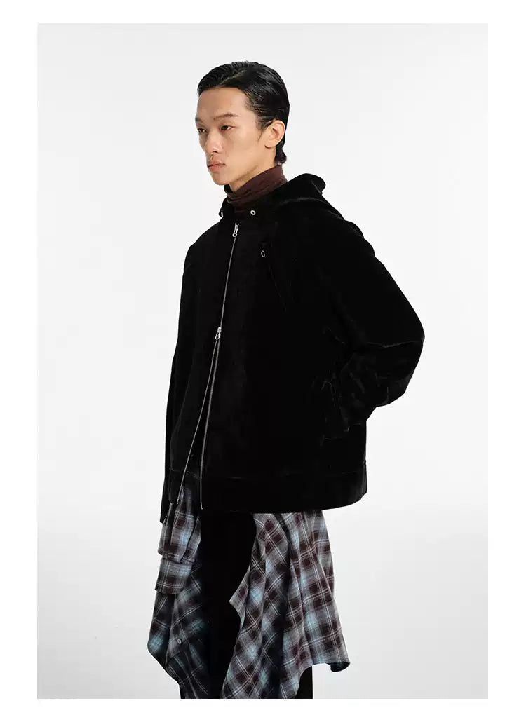 Textured Casual Hooded Jacket
