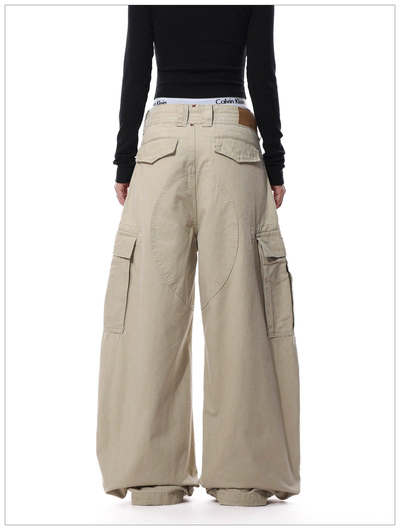 Structured Drawstring Wide Cargo Pants