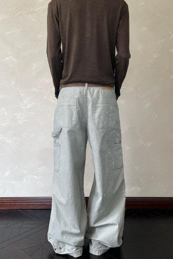 Minimal Splatters Wide Jeans