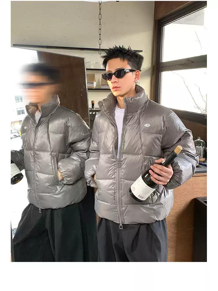 Zip Pocket Quilted Puffer Jacket