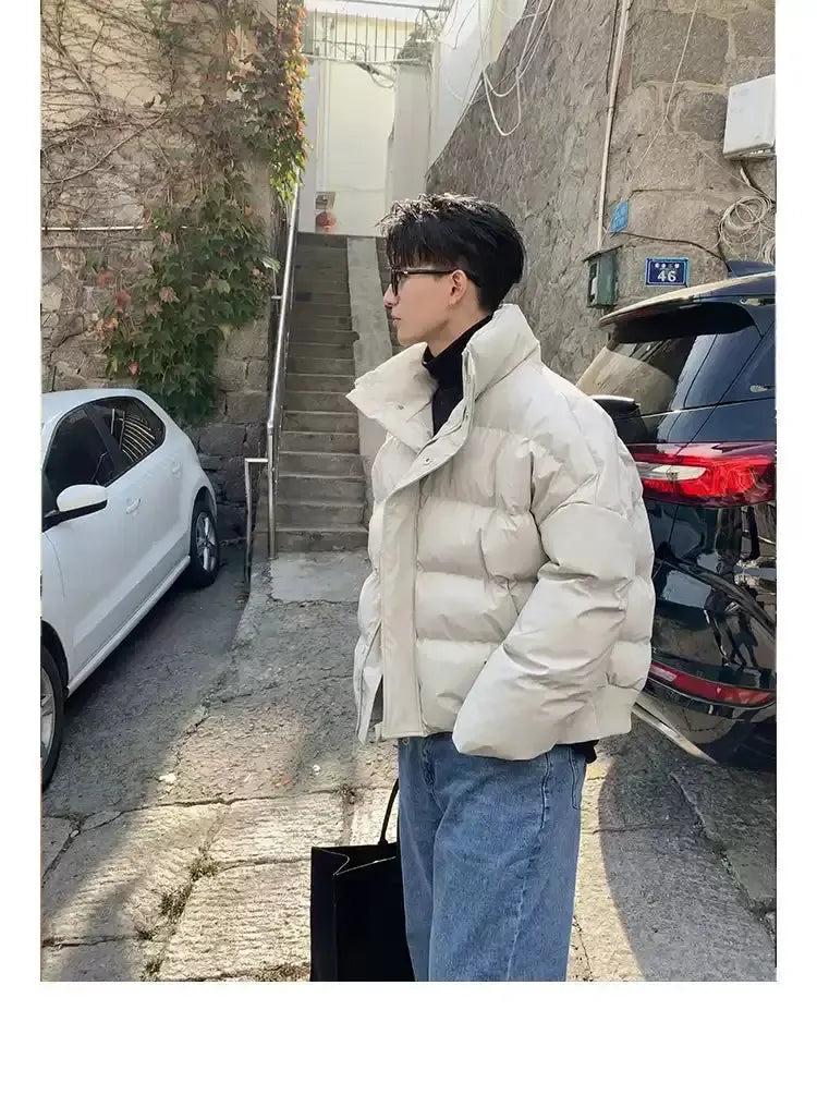 Quilted Puffer Buttoned Zipped Jacket