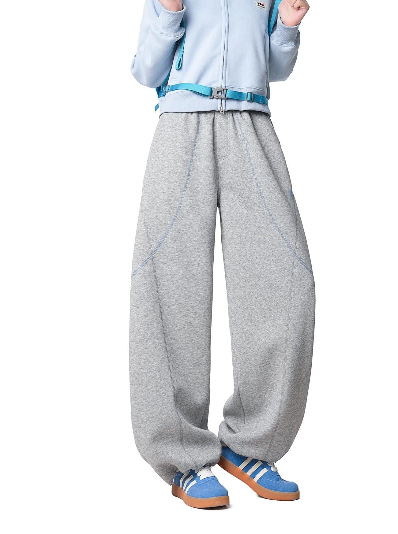 Structured Coverstitched Barrel Sweatpants