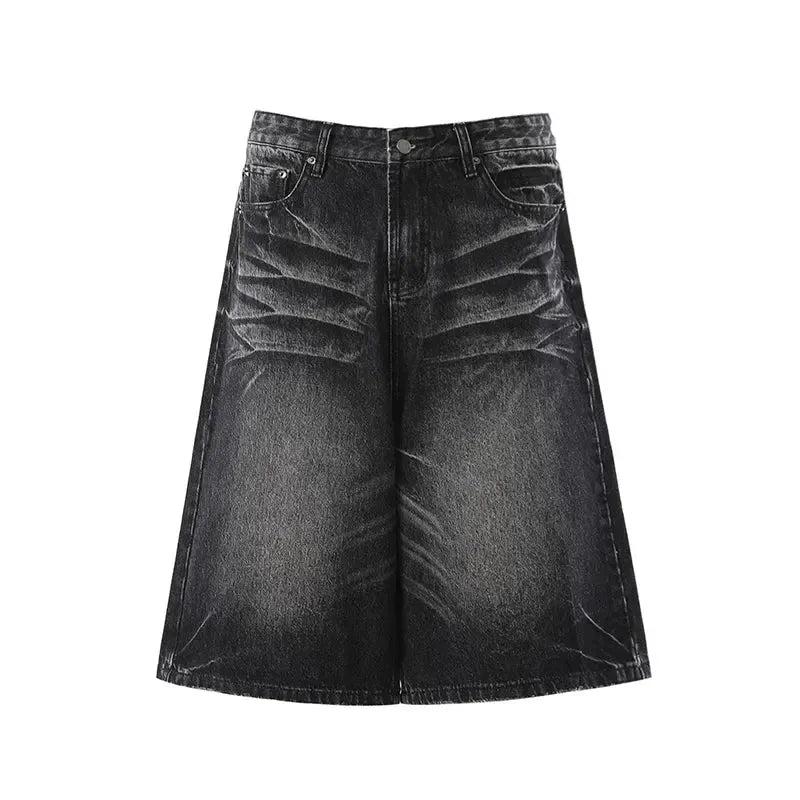 Washed Distressed Denim Shorts