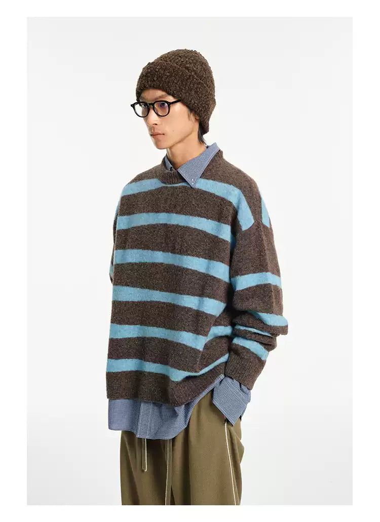 Contrast Stripes Regular Fit Sweater