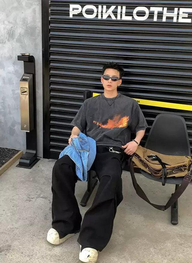 Fire Graphic Print T-Shirt