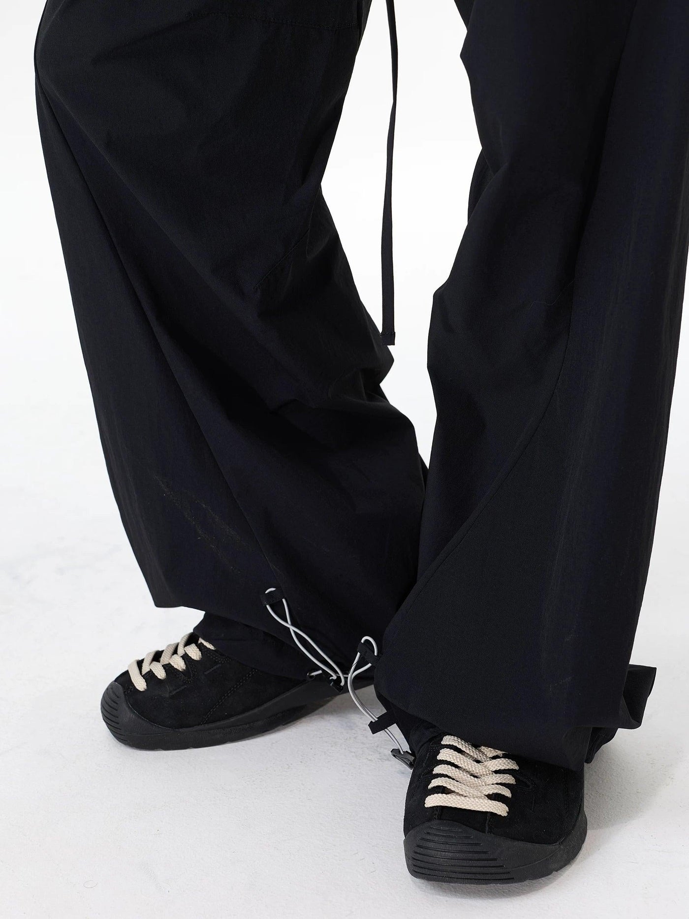 Curved Cut Drawstring Outdoor Pants