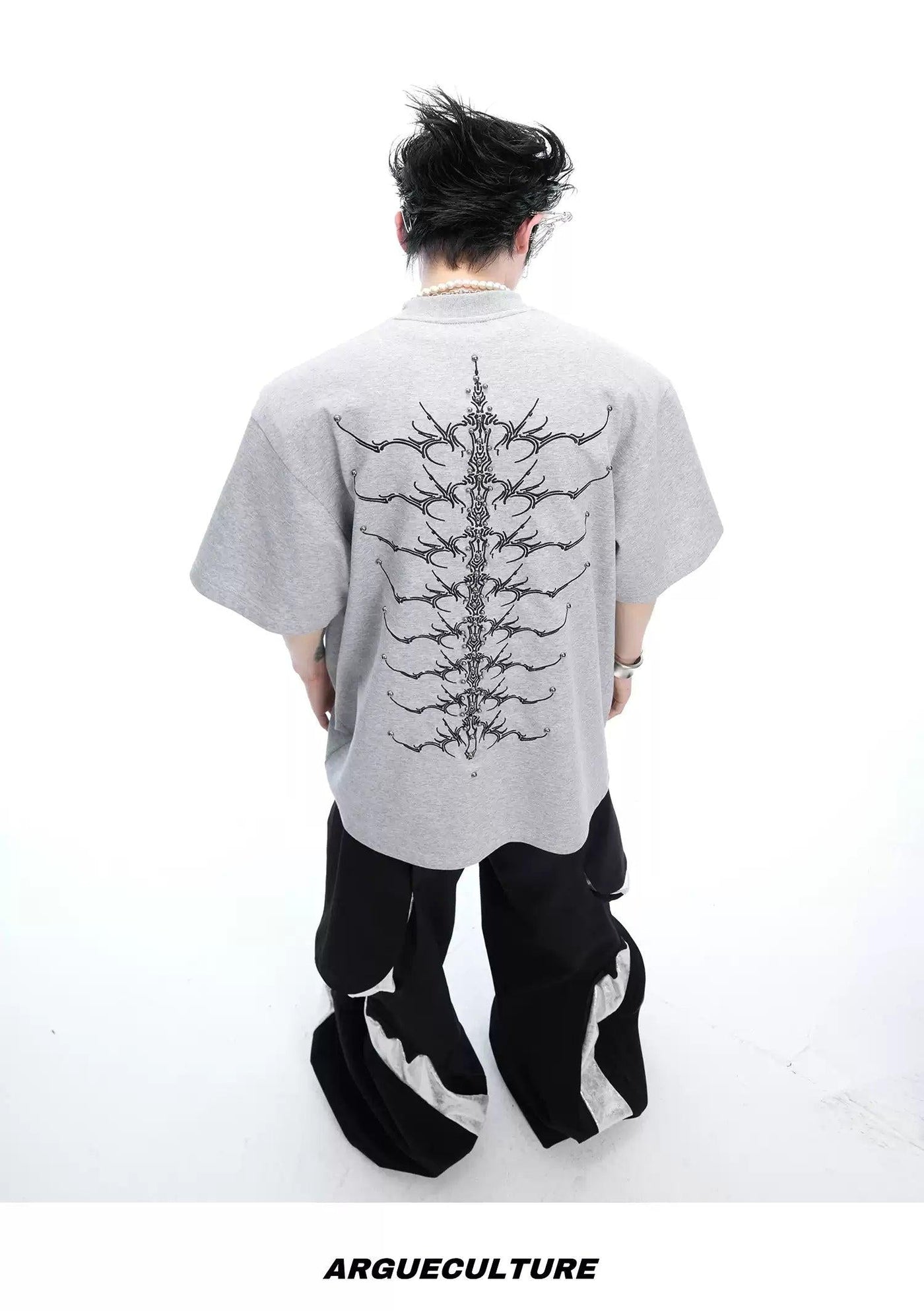Detailed Spine Embroidered T-Shirt