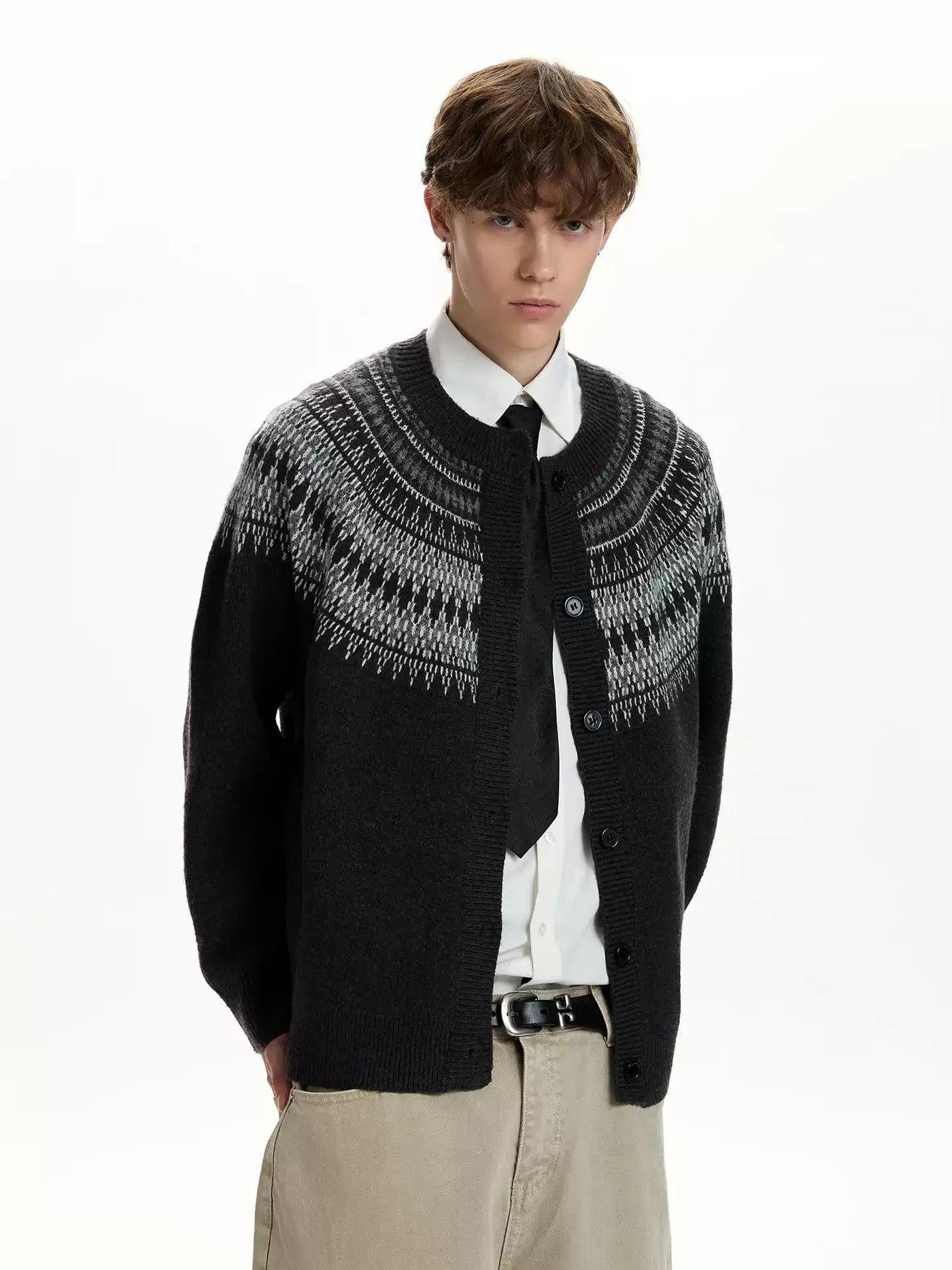 Patterned Knit Cardigan