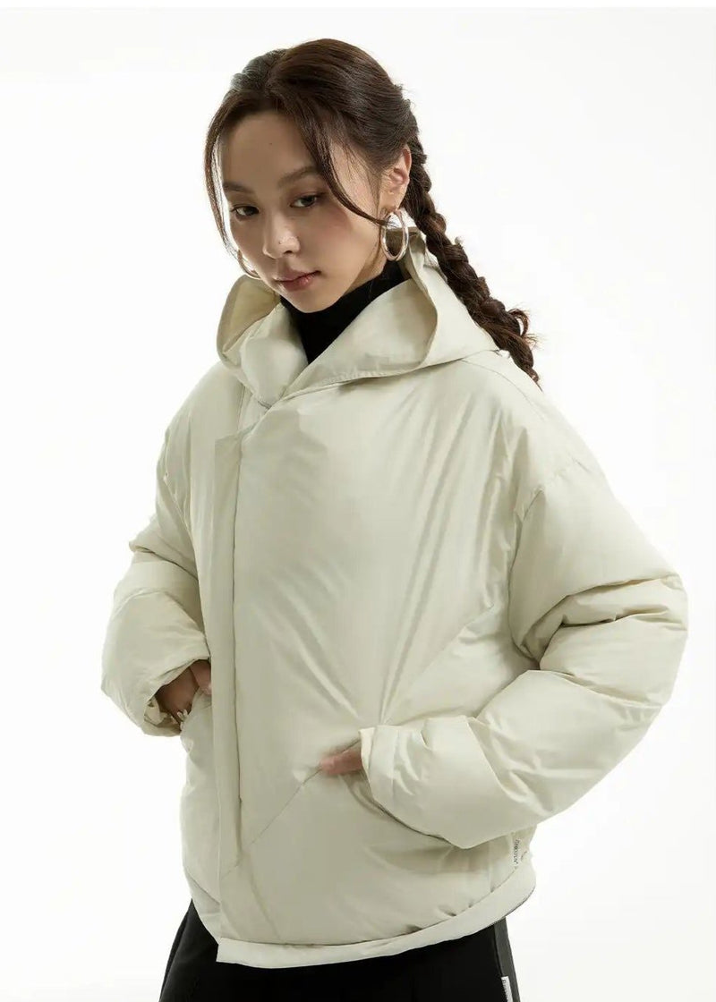 Detachable Hem Side Pockets Down Jacket