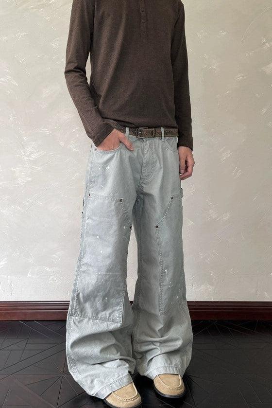 Minimal Splatters Wide Jeans