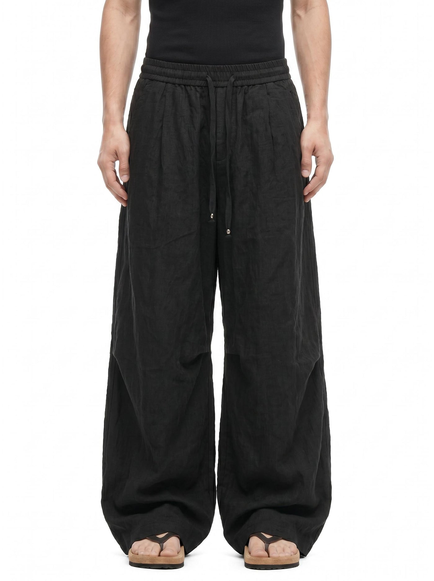 Lyocell Linen Blend Wide Leg Sweatpants