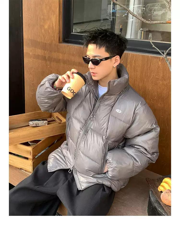 Zip Pocket Quilted Puffer Jacket