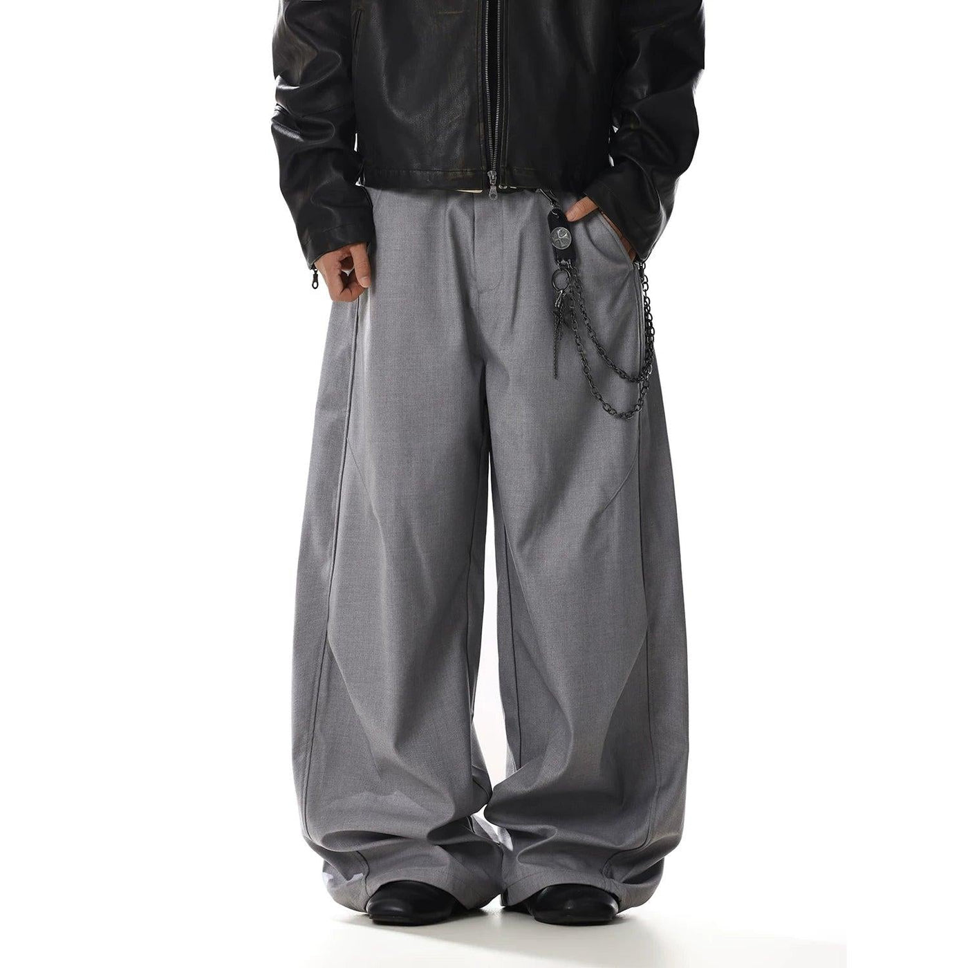 Structured Loose Fit Trousers
