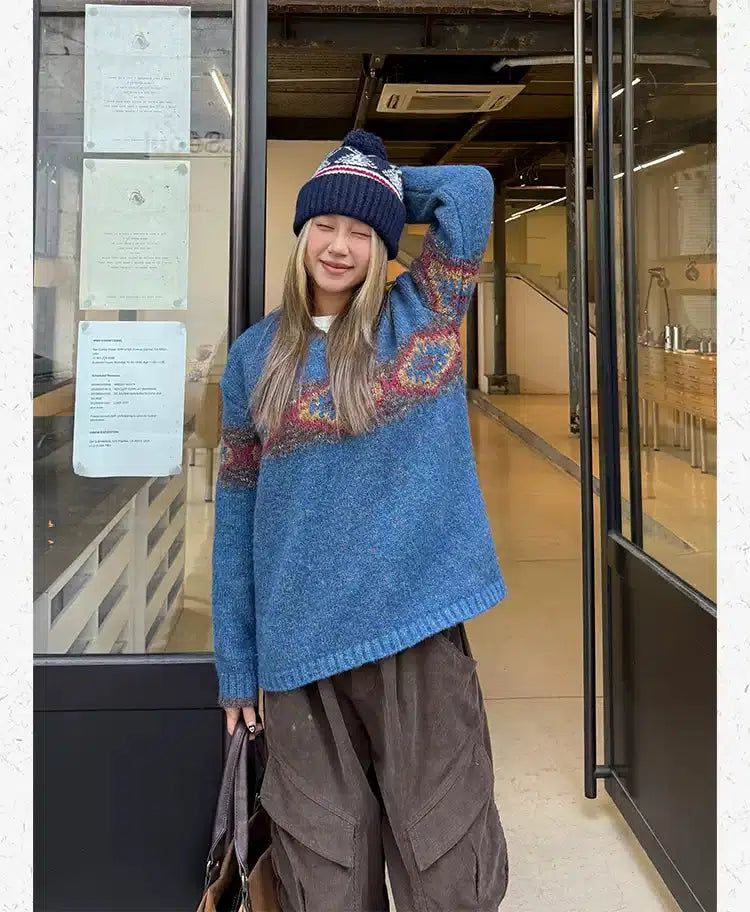 Cozy Fair Isle V-Neck Sweater