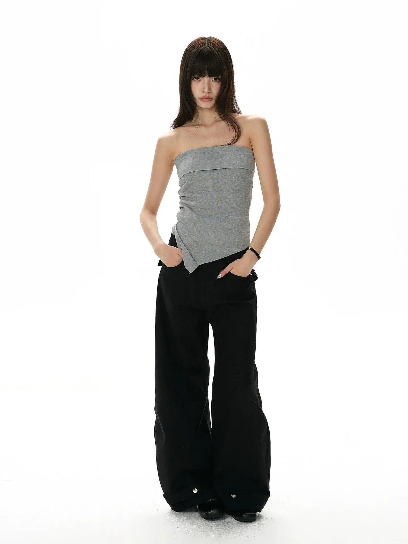 Riveted Belted Wide Leg Cargo Pants