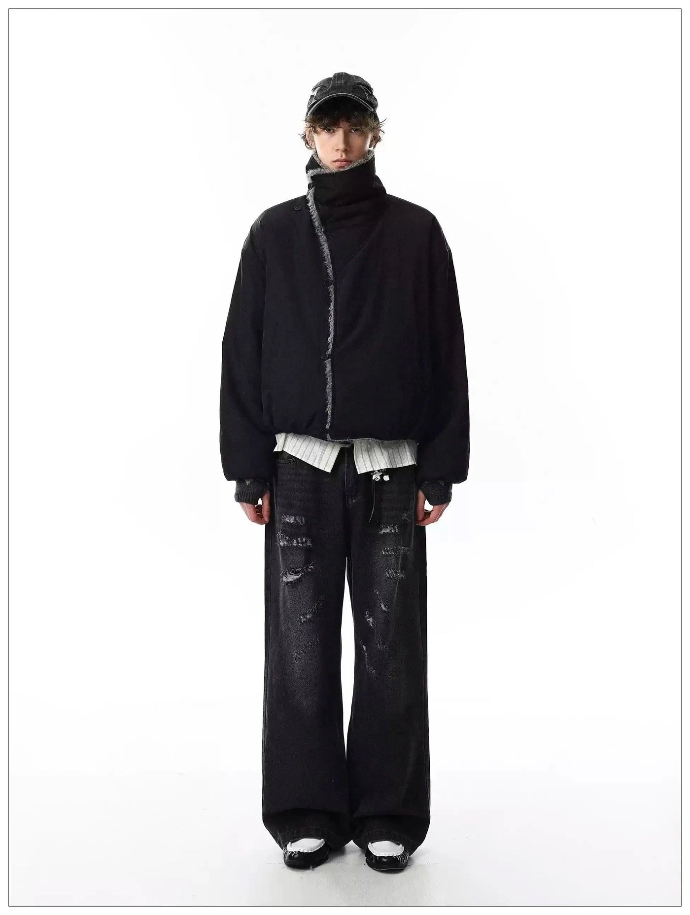 Reversible Faux Fur Lined Buttoned Jacket