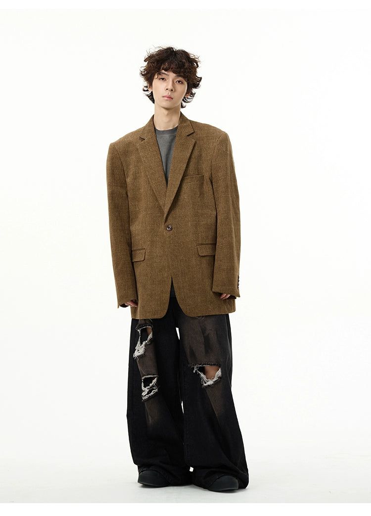 Casual Peak Lapel Blazer