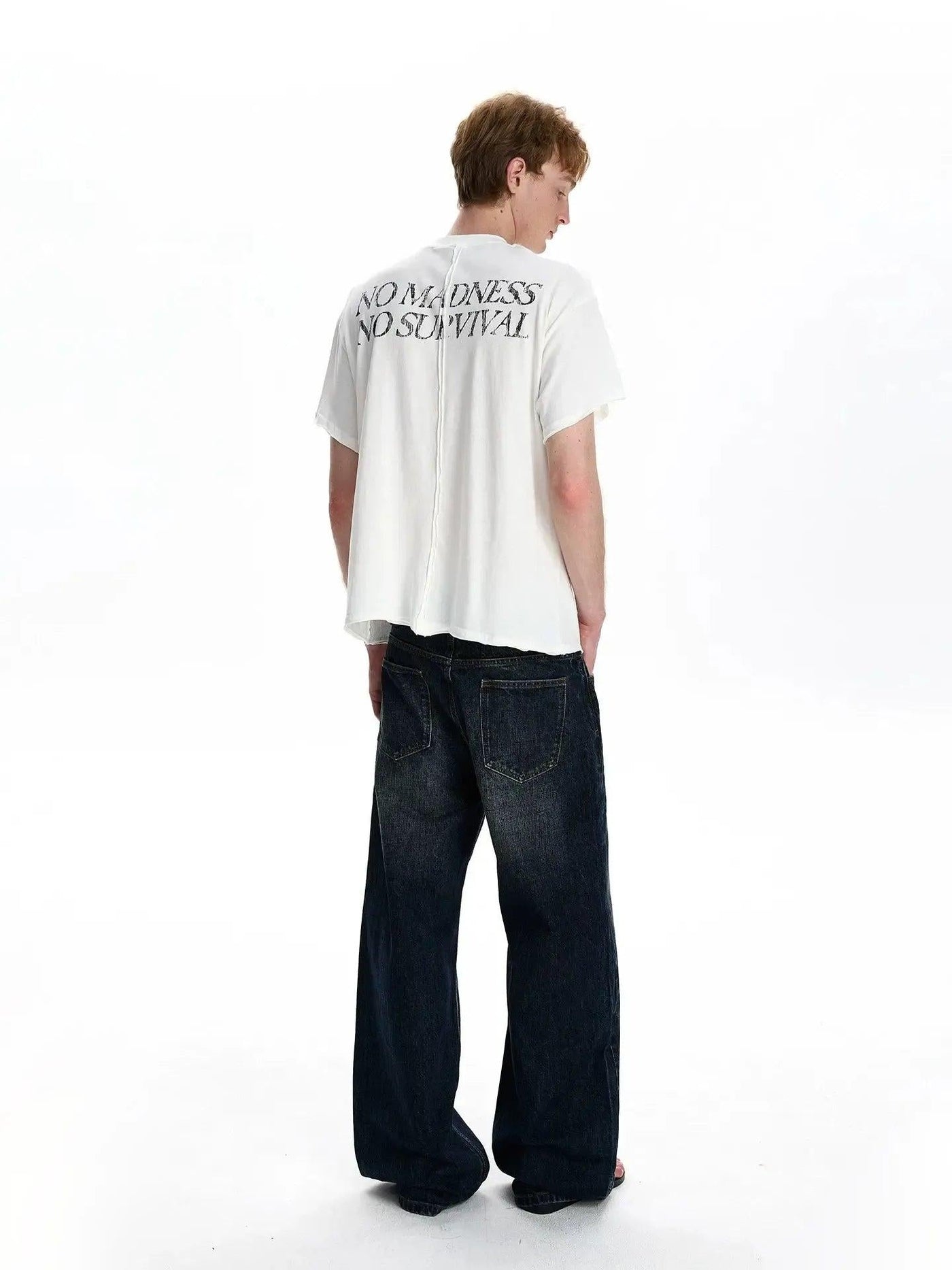 Distressed Washed Flared Jeans