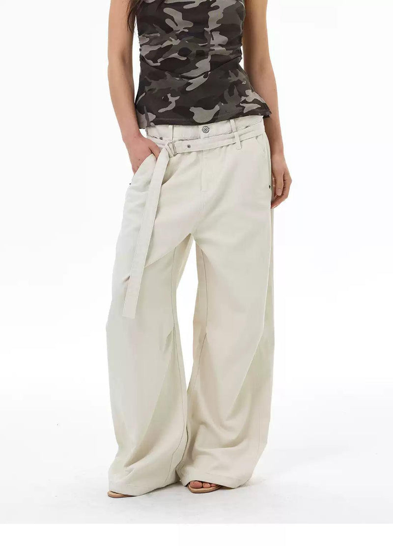 Solid Color Straight Leg Jeans