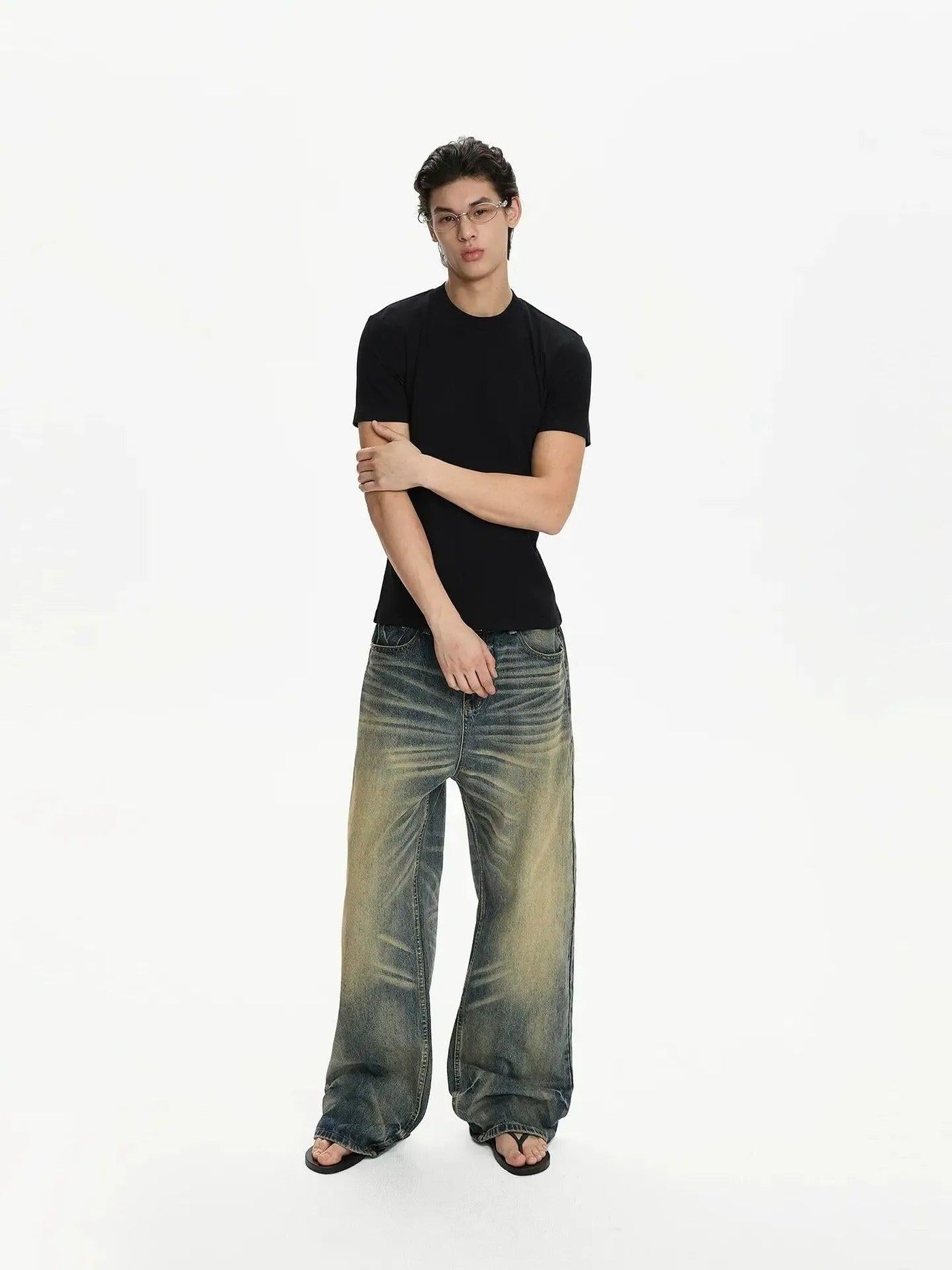 Distressed Muddy Washed Jeans