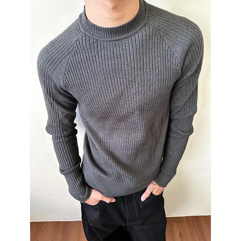 Striped Textured Slim Fit Sweater