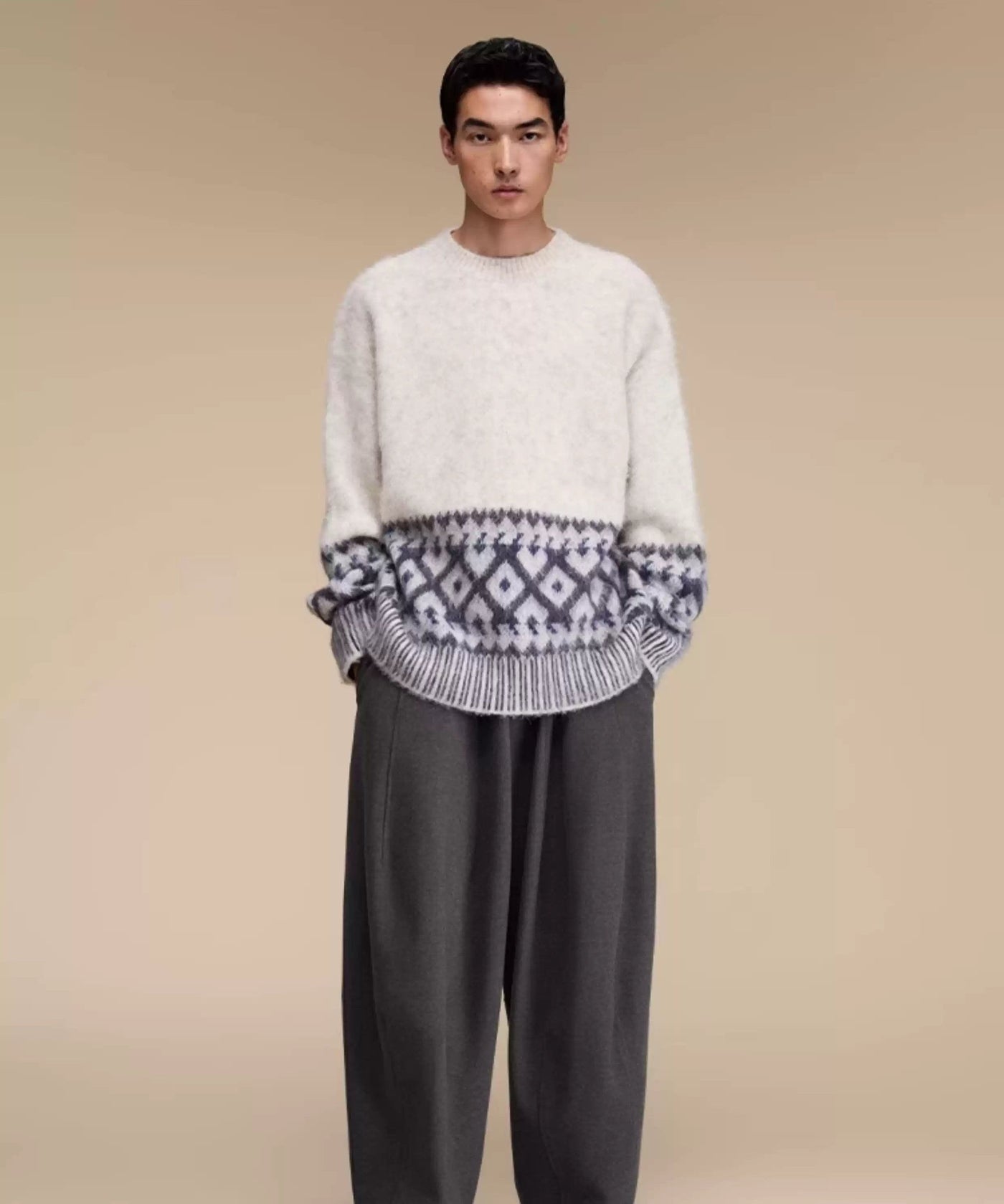 Tribal Pattern Mohair Sweater