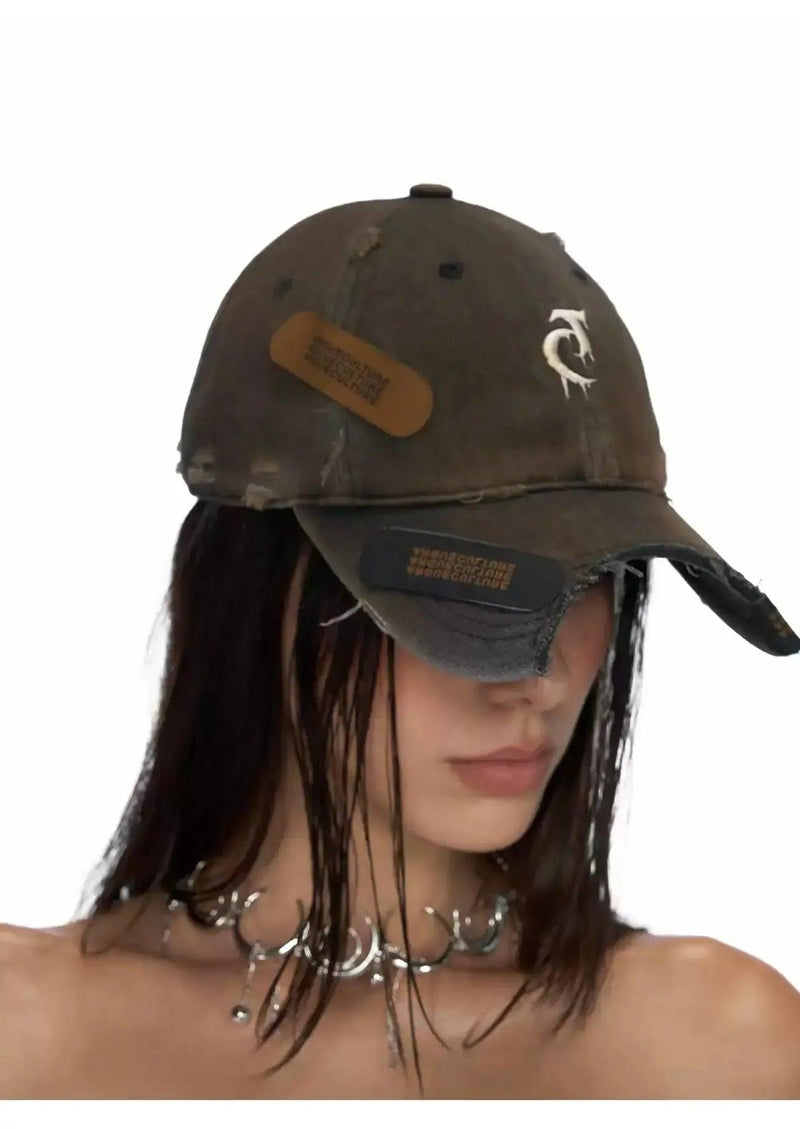Grunge Style Multi-Detail Hat