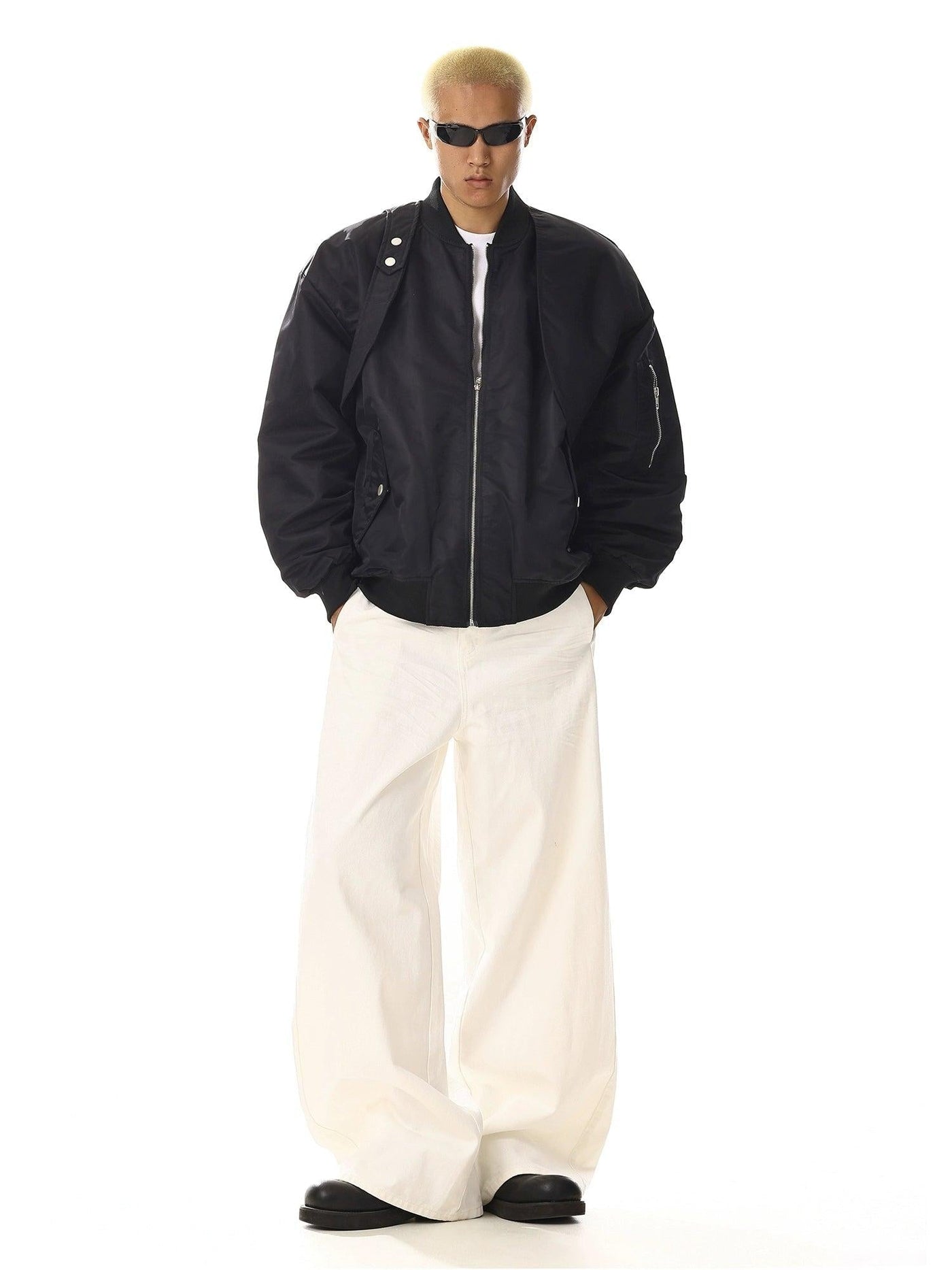 Asymmetric Structured Bomber Jacket