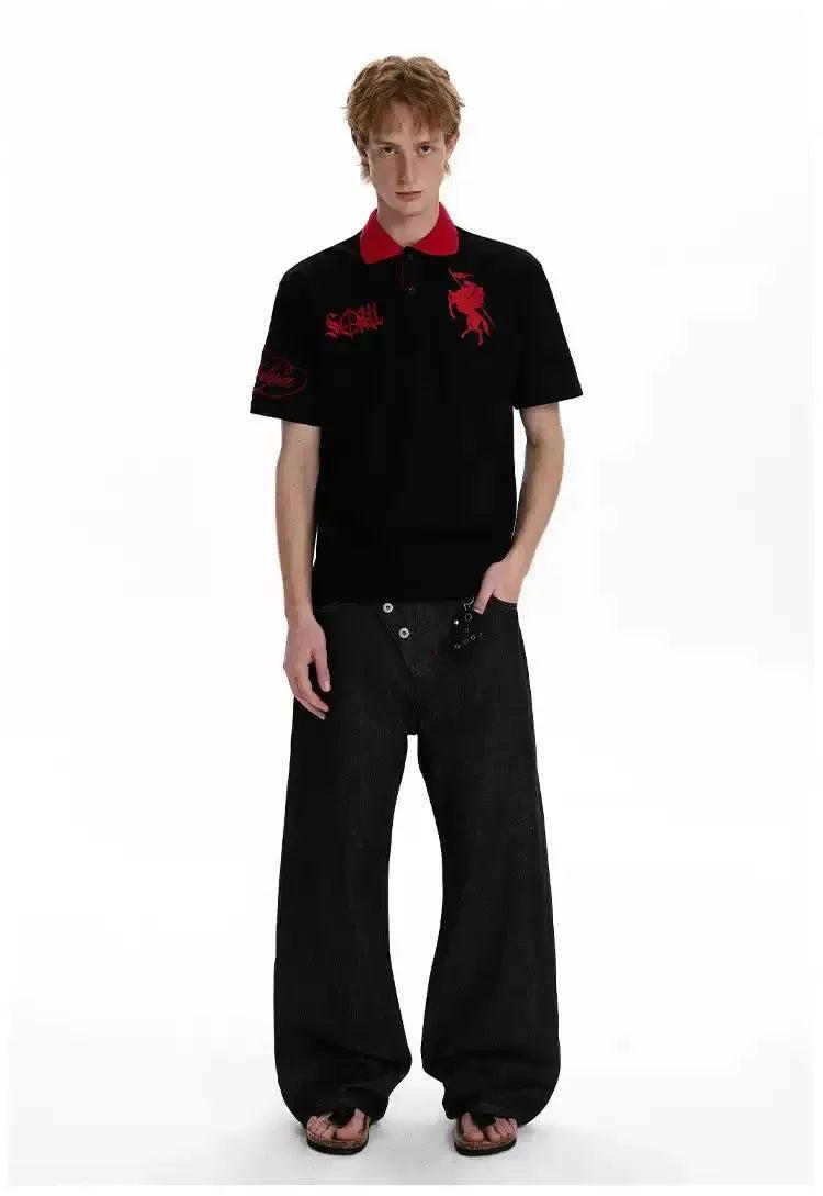 Tilt Button Flared Jeans