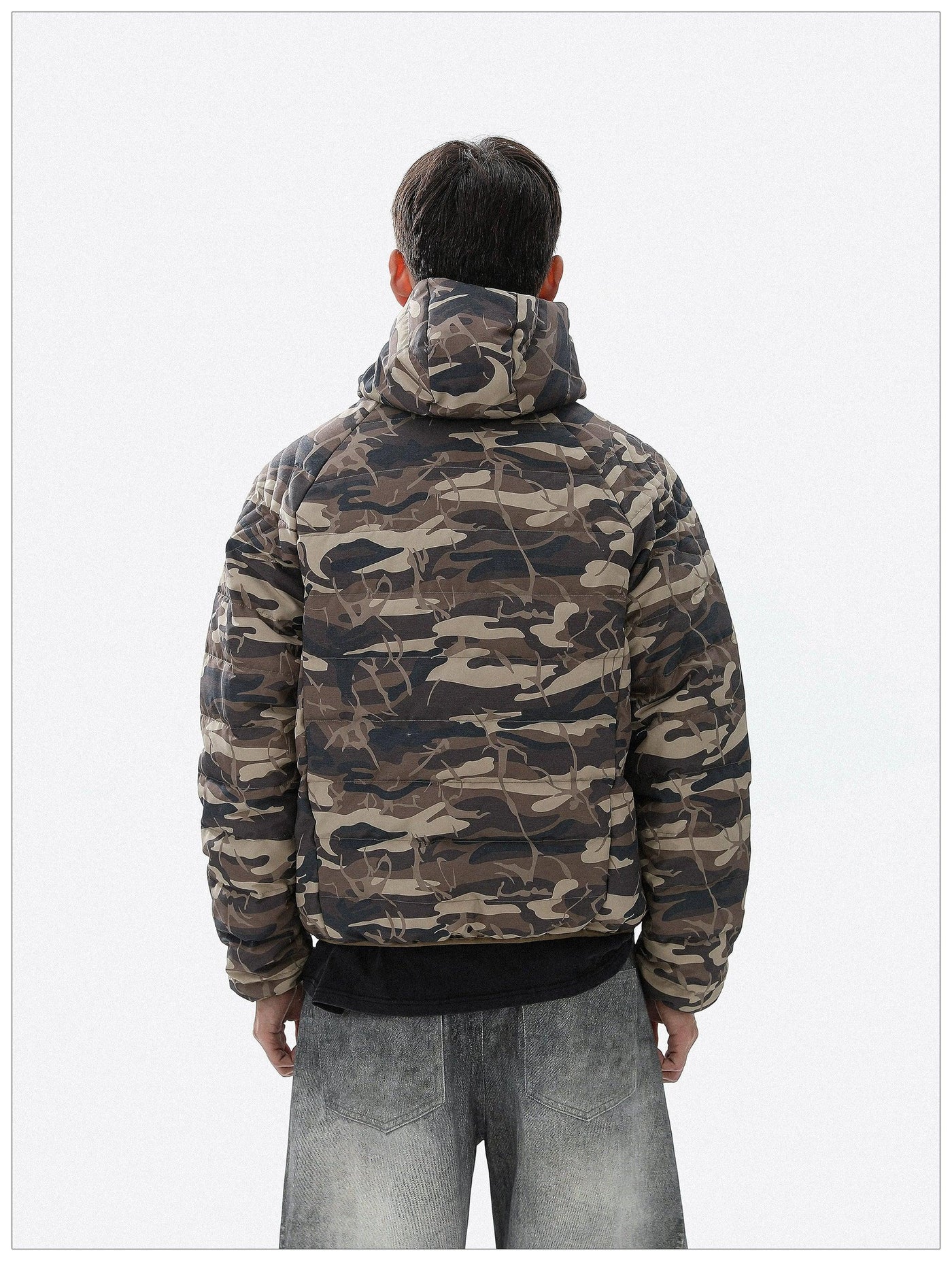Camo Hooded Down Jacket