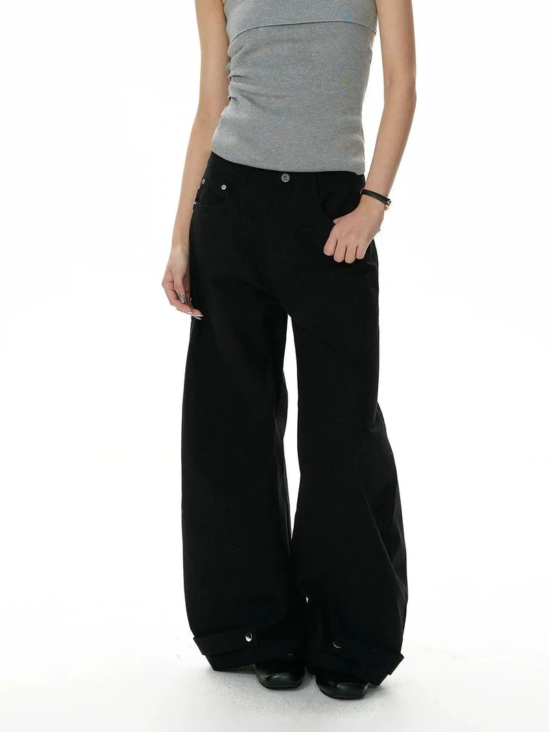 Riveted Belted Wide Leg Cargo Pants