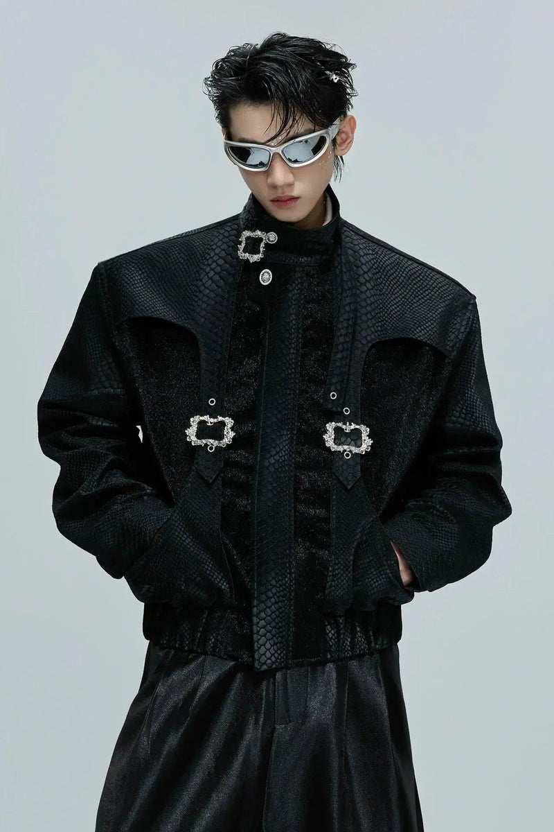 Metal Buckles Multi-Textured Jacket